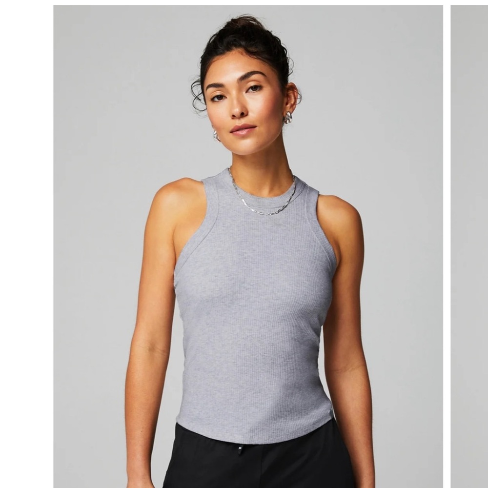 Fabletics High Neck Rib Built-In Bra Tank